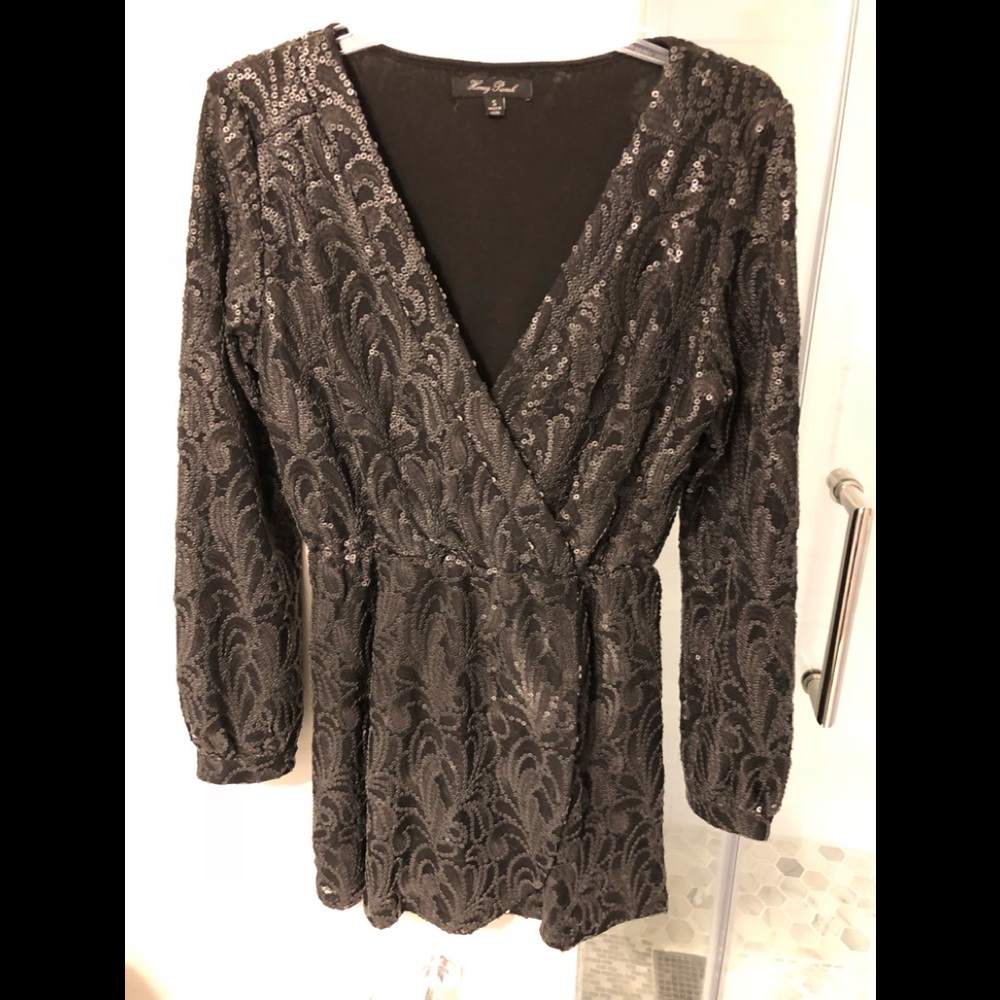 Black sequin detailed dress